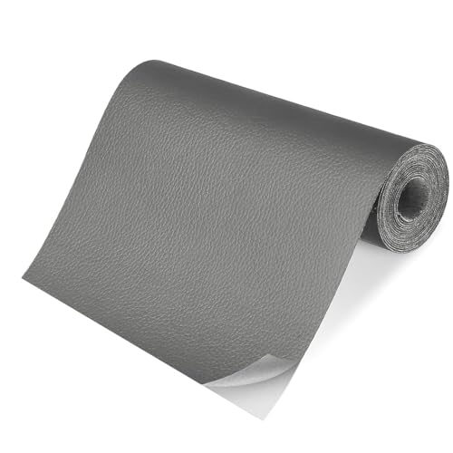 Kunstleder Selbstklebend Dunkelgrau, 10 x 160cm Lederflicken Selbstklebend Leder Reparatur Patch, Leder Reparatur Patch Für Couch, Sofa, Autositze, Zubehör, Taschen und Renovierung von GELAISI