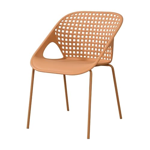 GELASIGE Bürostuhl Home Eisen Armlehne Rückenlehne Esszimmerstuhl Freizeit Einfacher Empfangsstuhl Konferenzraum Bibliothek Café Rückenlehne Stuhl Homeoffice-Schreibtischstühle von GELASIGE