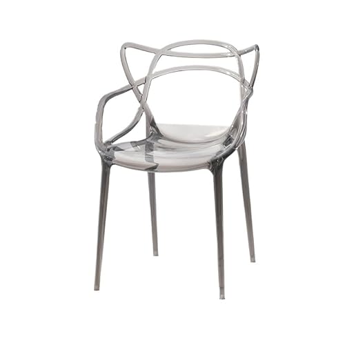 GELASIGE Bürostuhl Moderne Transparent Kristall Esszimmer Stuhl Einfache Hause Rückenlehne Nordic Kunststoff Kreative Hocker Licht Luxus Homeoffice-Schreibtischstühle von GELASIGE