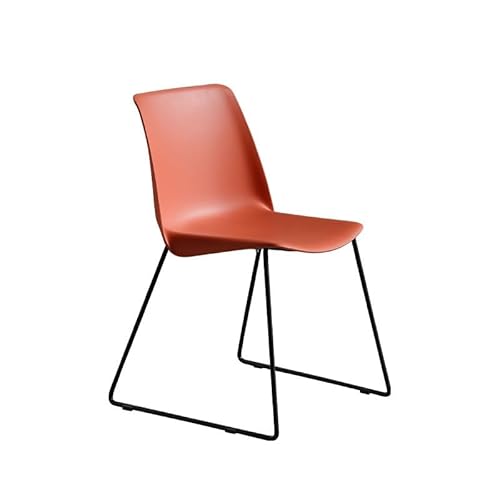 GELASIGE Bürostuhl Nordic Creative Kleine Wohnung Wohnzimmer Kunststoff Esszimmerstuhl Eisen Fuß Restaurant Wartestuhl Rückenlehne Freizeitstuhl Homeoffice-Schreibtischstühle von GELASIGE