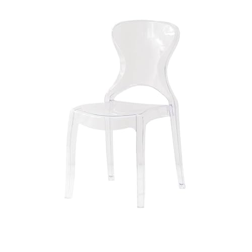 GELASIGE Bürostuhl Nordic Transparent Esszimmer Stuhl Kreative Kunststoff Zurück Stapelbar Cafe Sessel Verhandlung Homeoffice-Schreibtischstühle von GELASIGE