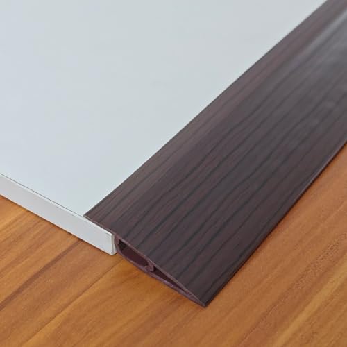 PVC Schwellenrampe,Selbstklebende,Boden Übergangsleiste,Schwelle Reduzierstück,Abschluss Übergangsprofil höhenausgleich,Abdeckleisten, Übergangsschiene,Teppichkantenleiste (D, 1meter × 1.5cm) von GELINTONG