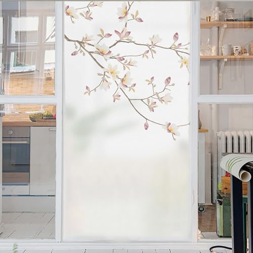 Fensterfolie Blickdicht Milchglas Muster Blume 3D Fensterfolie Sichtschuzfolie Milchglasfolie Kreise Statisch Haftend Privatsphäre Fensteraufkleber Fensterfolie Selbsthaftend Blickdicht 50x80cm von GELOUT