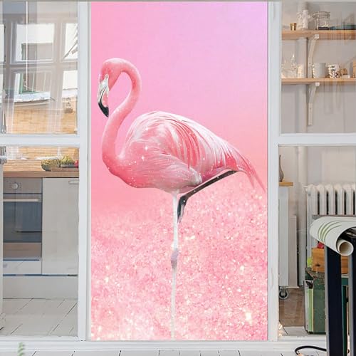 Rosa Fensterfolie Selbsthaftend Vogel 3D Fensterfolie Selbsthaftend Glasaufkleber Statisch Selbsthaftend Ohne Kleber Uv Schutz Fensterfolie Milchglas 45x200cm von GELOUT