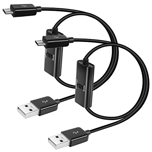 GELRHONR 1M USB zu Micro USB mit Schalter Ladekabel, Unterstützung Datenübertragung und Strom für Micro USB Geräte, nicht als Ein/Aus-Schalter Kabel für LED-Streifen, USB-Lüfter etc-2Pack von GELRHONR