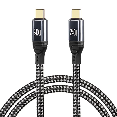 GELRHONR 240W USB C auf USB C Kabel, PD3,1 (48V 5A) USB Typ-C Schnellladekabel, USB 2,0 480 Mbps Datenübertragung, für Typ-C Laptop, Hub, Docking und mehr (1M/3.2Ft) von GELRHONR