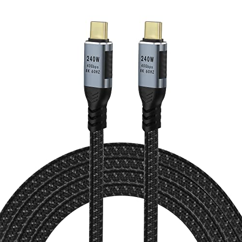 GELRHONR 240W USB C zu USB C Kabel, USB 4,0 Typ C Ladekabel Schnelles Aufladen 40Gbps Datenübertragung,8K@60Hz 4K@120Hz Video, Kompatibel mit Thunderbolt 3, Hub, SSD, Docking (1.8M) von GELRHONR