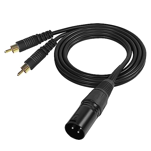 GELRHONR 3Pin XLR auf 2 RCA Y Splitter Kabel, Unsymmetrischer Dual RCA Stecker auf XLR Audio Kabelstecker für Lautsprecher Kondensator Mikrofon Mixer AMP-1M (3Pin XLR Male) von GELRHONR