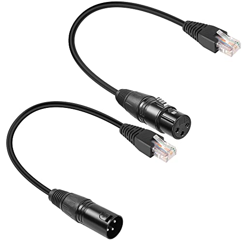 GELRHONR 3pin XLR auf RJ45 Stecker Adapterkabel, XLR Buchse auf RJ45 Netzwerkstecker Verlängerungskabel Verwenden Sie Cat5 Ethernet für DMX-CON Controller Series-1,1Ft von GELRHONR