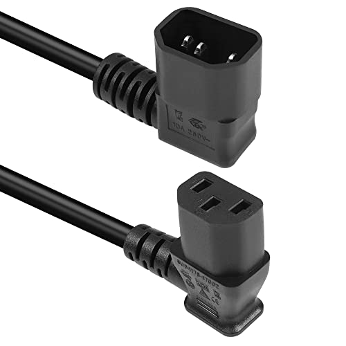 GELRHONR 50cm IEC320 C14 auf C13 Stromkabel Verlängerungskabel (Left C14 to Left C13) von GELRHONR