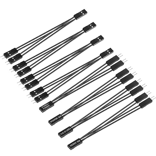 GELRHONR 8 Stück, 2-polig, einfach weiblich auf Doppelstecker, Splitter, für PC, Motherboard, Leistung, Leuchtdiode, Computerschalter, Zurücksetzen der HDD-Festplatte von GELRHONR