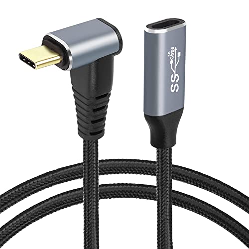 GELRHONR USB C Kabel 100W 90 Grad,Right Angle USB C Data Cable 10Gbps Datenübertragung USB3.1 Gen2 für Laptop, Tablet, Handy, SSD OTG, Monitor, Ladegerät (1M/3.2Ft) von GELRHONR