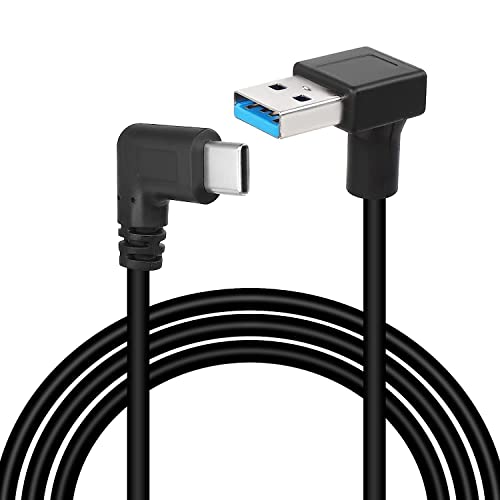 GELRHONR 90Grad USB C Ladekabel, 18W Schnelllade USB A auf USB-Typ-C-Ladekabel, Winkel USB Typ C Kabel-1M (Down Angle) von GELRHONR