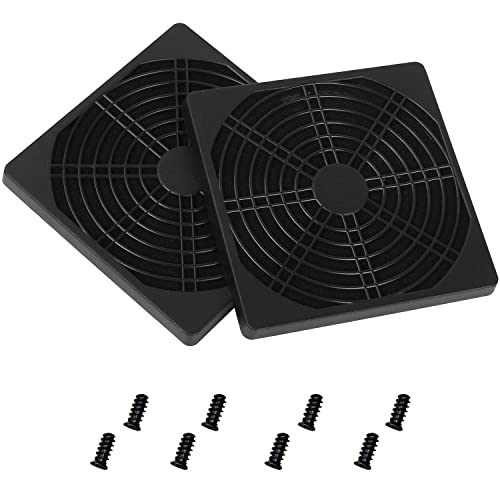 GELRHONR PC Gehäuselüfter Staubfilter, 80mm Gehäuse Lüfter Mesh Netzabdeckung, Computer Staubdichter Lüfterschutz Abdeckung Grill Mit Schrauben - Schwarz (8cm) von GELRHONR