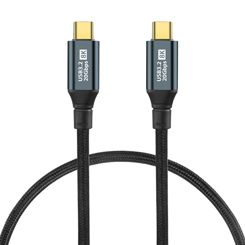 GELRHONR 100W USB C Kabel Kurz 50cm, 20 gbit/s USB C 3.2 Gen2 x 2 Datenkabel, PD 3.0 5A Schnellladekabel Type C 8K@60Hz Videoübertragung für OTG, Handy Mac/Book Pro,phone/15, Laptop (0.5M/1.6Ft) von GELRHONR