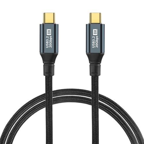 GELRHONR 100W USB C zu USB C Kabel, USB C 3.2 Gen 2 Kabel 20 gbit/s Datenübertragung 20V 5A Schnellladung, 8K @@ 60Hz Videoübertragung für Laptop, Mobiltelefon, Monitor, i/phone15 (1M/3.2Ft) von GELRHONR