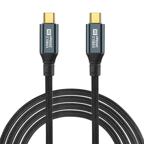 GELRHONR 3M USB C auf USB C Kabel 100W, 20 gbit/s USB C 3.2 Gen2 x 2 Datenkabel, PD 3.0 5A Schnellladekabel Type C 8K@60Hz Videoübertragung für OTG, Handy Mac/Book Pro,phone/15, Laptop von GELRHONR