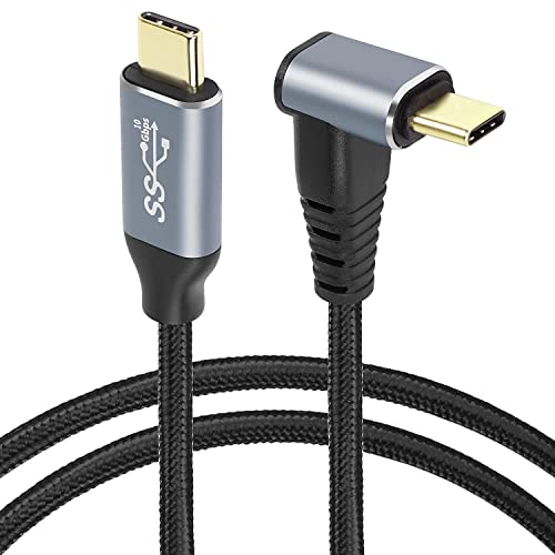 GELRHONR Winkel USB C Kabel 100W, 90 Grad USB Typ-C Stecker auf Stecker 10Gbps Datenübertragung 20V5A Schnelllade 4K@60Hz Vedio, für i/Phone 15 Pro max Sam/sung Note20 Ga/laxy S23/S22/S21(1M/3.2Ft) von GELRHONR