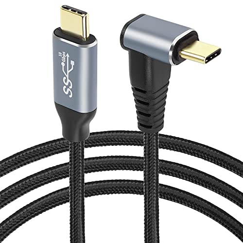 GELRHONR Winkel USB C Kabel 100W, 90 Grad USB Typ-C Stecker auf Stecker 10Gbps Datenübertragung 20V5A Schnelllade 4K@60Hz Vedio, für i/Phone 15 Pro max Sam/sung Note20 Ga/laxy S23/S22/S21(2M/6.5Ft) von GELRHONR