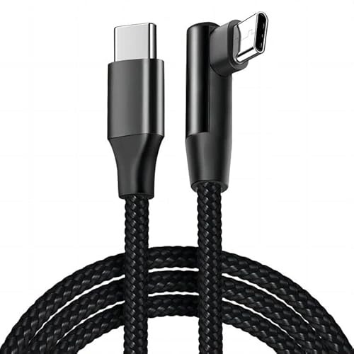 GELRHONR 90 Grad USB-C-Kabel,60 W Schnellladung Rechtwinkliges USB-C-auf-Type-C-Kabel,mit Nylon geflochtenes,for more Type-C Devices-1 m/3,2 Fuß von GELRHONR