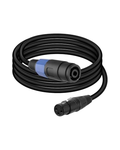 GELRHONR Speakon Männlich zu XLR Verbindungskabel für Mischpulte, Vorverstärker, Lautsprecher usw., mit Drehverschluss (Female to XLR Female 1.8m) von GELRHONR