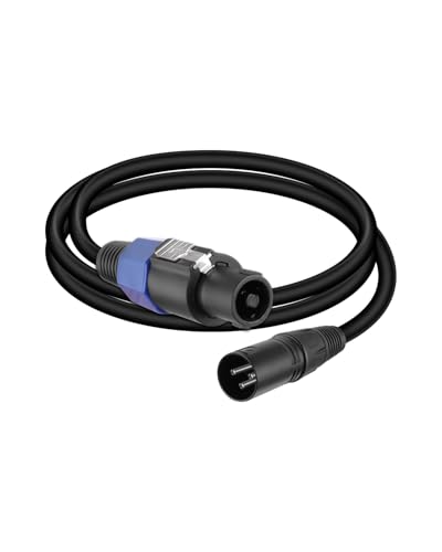 GELRHONR Speakon Männlich zu XLR Verbindungskabel für Mischpulte, Vorverstärker, Lautsprecher usw., mit Drehverschluss (Male to XLR Male 0.5m) von GELRHONR