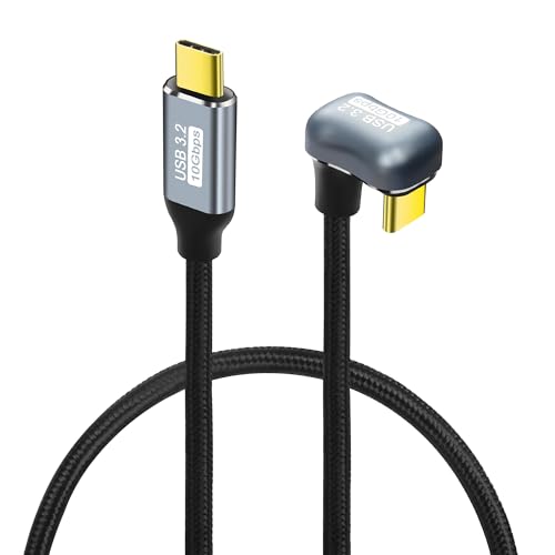 GELRHONR U-förmiger USB C Schnellladekabel, 180 Grad USB 3,2 Gen2 Kabel, Typ-C Stecker zu Stecker PD100W Ladekabel, 10Gbps,4K@60Hz, für Laptop, VR, Telefone, i/phone15 / Pro Max (0.5M/1.6Ft) von GELRHONR