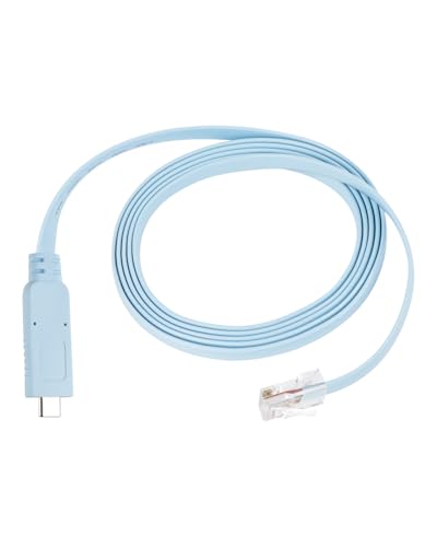 GELRHONR USB C Konsolenkabel, USB C Stecker auf RJ45 Stecker RS232 Serielles Konsolenkabel Adapter Link Router/Switches für Laptops in Windows, Mac, Linux-Blau (1.5M/4.9Ft) von GELRHONR