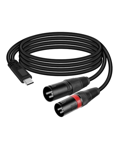 GELRHONR USB C auf Dual XLR Male Audio Kabel, 3,3FT/ Typ C auf 2 XLR Stereo Power Kabel für Leistungsverstärker, Lautsprecher, Audio Mixer GELRHONR USB C auf Dual XLR Male Audio Kabel, 3,3FT/ Typ C auf 2 XLR Stereo Power Kabel für Leistungsverstärker, Lautsprecher, Audio Mixer von GELRHONR