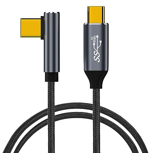 GELRHONR USB C zu USB C Kabel 100W, rechtwinkliges USB C 3,1 Gen 2 Kabel, 10Gbps Datenübertragung Schnellladung mit 4K Video Ausgang, Kompatibel mit Steam, VR Link, Tablet, Laptops, Typ-C Geräte (3.2) von GELRHONR