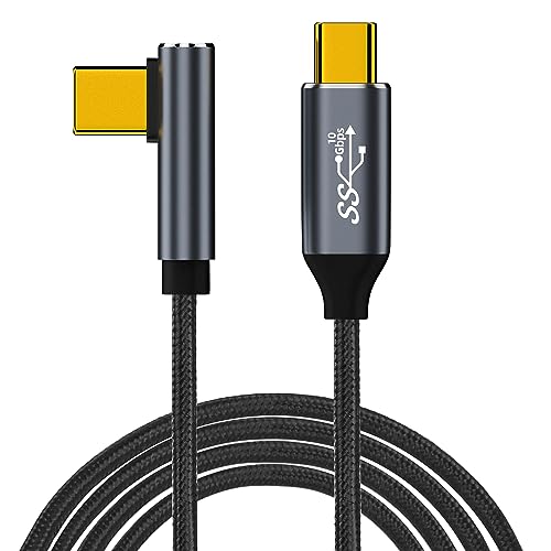 GELRHONR USB C zu USB C Kabel 100W, rechtwinkliges USB C 3,1 Gen 2 Kabel, 10Gbps Datenübertragung Schnellladung mit 4K Video Ausgang, Kompatibel mit Steam, VR Link, Tablet, Laptops(2M/6.5Ft) von GELRHONR