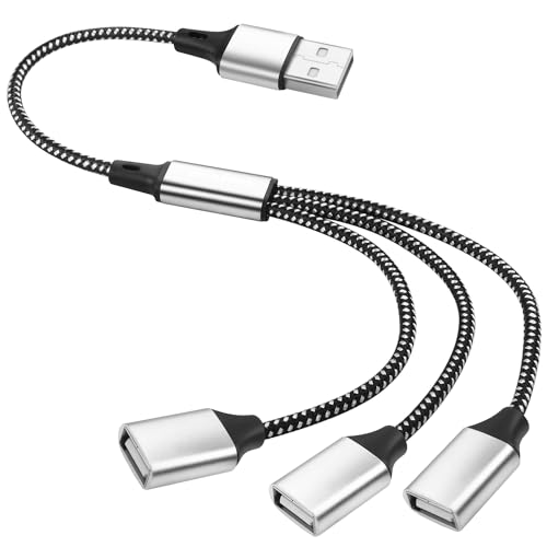 GELRHONR USB Splitter Y Kabel, USB A Stecker auf 3 Buchsen Kabel Verlängerungsadapterkabel für Drucker/USB Tastatur/Flash Drive/Laptop/LED-0,3M (USB 1 to 3) von GELRHONR