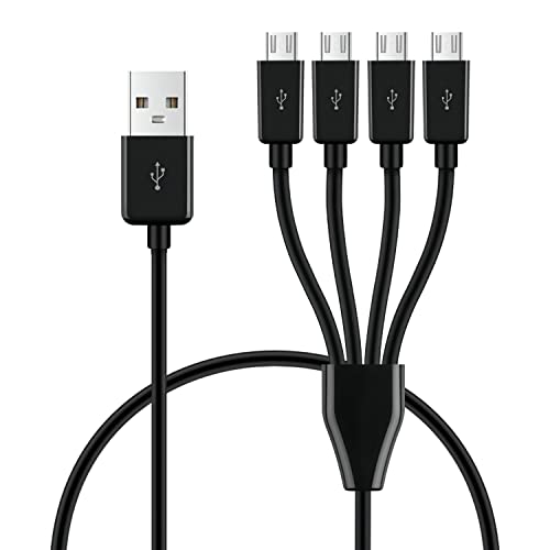 GELRHONR 4-in-1 Micro-USB-Splitterkabel, USB 2.0 A Stecker auf vier Micro-USB-Stecker, Ladekabel-Adapter, Schwarz GELRHONR 4-in-1 Micro-USB-Splitterkabel, USB 2.0 A Stecker auf vier Micro-USB-Stecker, Ladekabel-Adapter, Schwarz von GELRHONR