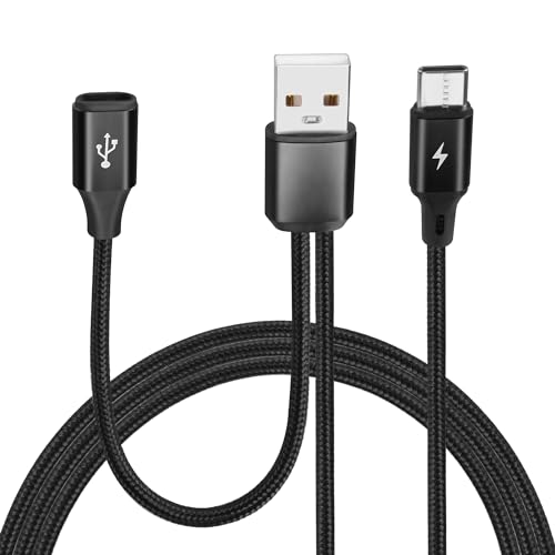 GELRHONR USB zu Double USB C Splitter Adapter, USB Stecker zu Typ-C Buchse & Typ-C Stecker Ports Y Power Cord Extension Adapter Kabel, Unterstützung Laden und Datenübertragung-1M / 3,2Ft (2 USB C) GELRHONR USB zu Double USB C Splitter Adapter, USB Stecker zu Typ-C Buchse & Typ-C Stecker Ports Y Power Cord Extension Adapter Kabel, Unterstützung Laden und Datenübertragung-1M / 3,2Ft (2 USB C) von GELRHONR