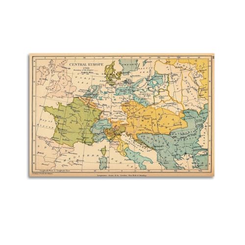GELS 1789 Historische Karte von Mitteleuropa Vintage Poster Dekorative Malerei Leinwand Kunst Bild 30 x 45 cm GELS 1789 Historische Karte von Mitteleuropa Vintage Poster Dekorative Malerei Leinwand Kunst Bild 30 x 45 cm von GELS