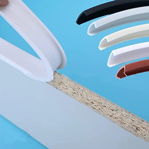 GELUNBIY U-förmiges, flexibles, selbstklebendes Möbelkantenband, weiches PTE-Kantenband, zum Abziehen und Aufkleben, zusammenklappbarer Kantenschutz, für Schrankreparatur (18 mm x 3 m, weiß) von GELUNBIY