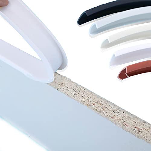 Selbstklebendes Möbelkantenband, weiches U-förmiges Kantenband, zum Abziehen und Aufkleben, faltbarer Kantenschutz, für DIY Tisch- und Stuhlplatteneinfassung (U30 mm x 3 m, weiß) von GELUNBIY