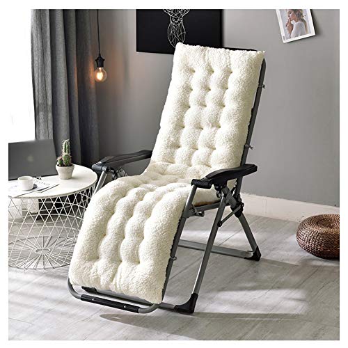 GELing Auflage für Deckchair Flair Liege-Stuhl Polster-Auflage mit Schaumflockenfüllung ，Weiß,130X50X12cm von GELing