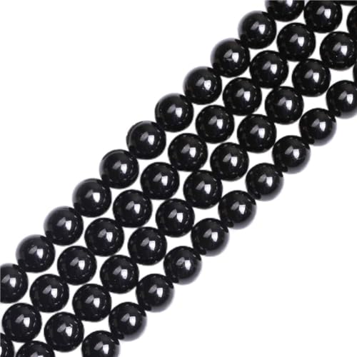GEM-Inside Perlen Turmalin rund Halbedelstein Schwarz 8 mm für Schmuckherstellung 38 cm von GEM-INSIDE CREATE YOUR OWN FASHION