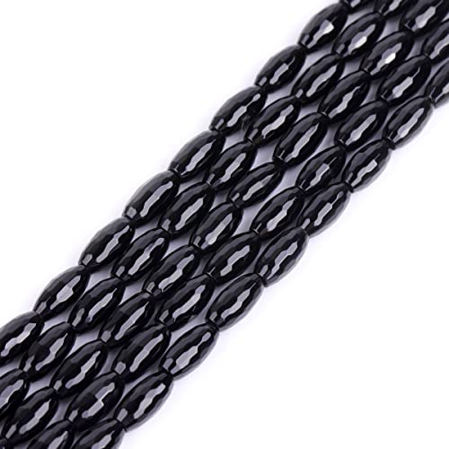 GEM-INSIDE CREATE YOUR OWN FASHION Sweet & Happy Girl'S Store 6x12mm olivary facettierte Edelstein Klasse AA schwarz Achat Perlen Strang 15 Zoll Schmuckherstellung Perlen von GEM-INSIDE CREATE YOUR OWN FASHION