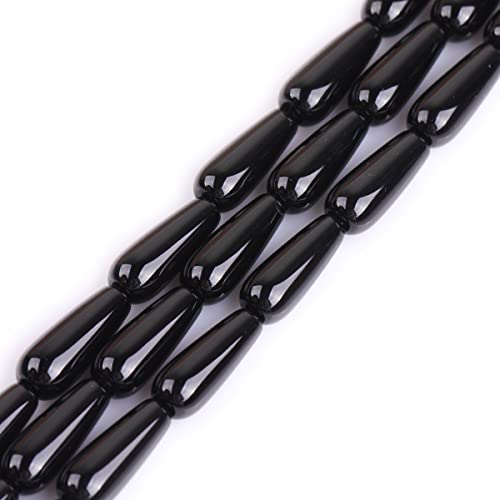 GEM-INSIDE CREATE YOUR OWN FASHION Sweet & Happy Girl's store8x20mm Tropfen-Edelstein-Schwarz-Achat Perlen Strang 15 Zoll Schmuckherstellung Perlen von GEM-INSIDE CREATE YOUR OWN FASHION