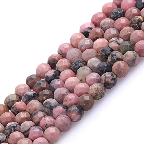 GEM-Inside 4 mm schwarzer Rhodonit Edelstein facettierte runde Abstandshalter Perlen für Schmuckherstellung DIY Handarbeit Bastelbedarf 38,1 cm von GEM-INSIDE CREATE YOUR OWN FASHION