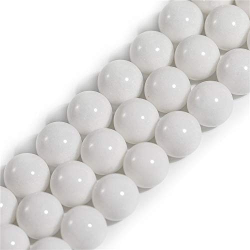 GEM-Inside Natürliche 12 mm weiße Jade runde Halbedelsteine lose Perlen für Schmuckherstellung 38,1 cm von GEM-INSIDE CREATE YOUR OWN FASHION