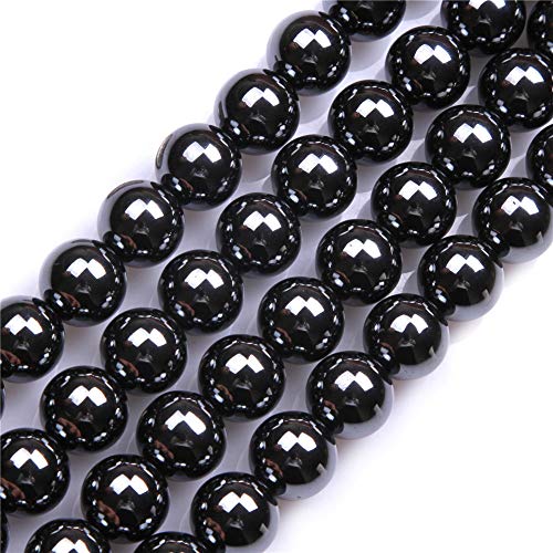GEM-Inside Natürliche 14 mm nicht-magnetische schwarze Hämatit-Perlen, rund, Halbedelstein, lose Perlen für Schmuckherstellung, 38,1 cm von GEM-INSIDE CREATE YOUR OWN FASHION