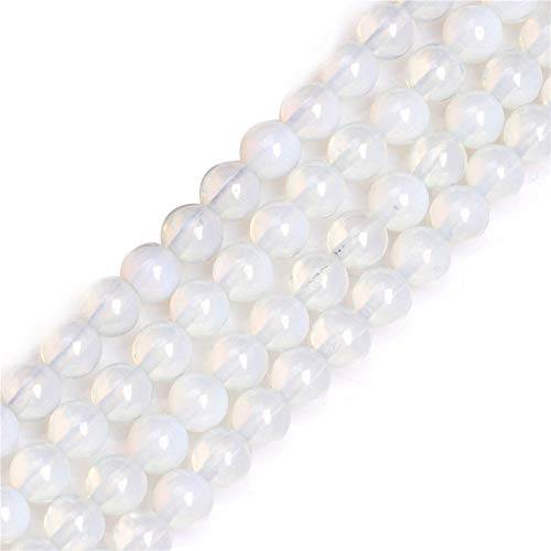 GEM-Inside Natürliche 8 mm weiße Opalit Runde Halbedelstein lose Perlen für Schmuckherstellung 38,1 cm GEM-Inside Natürliche 8 mm weiße Opalit Runde Halbedelstein lose Perlen für Schmuckherstellung 38,1 cm von GEM-INSIDE CREATE YOUR OWN FASHION
