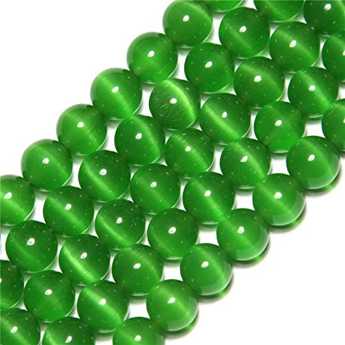 GEM-Inside Perlen mit Katzenaugen, rund, 12 mm, für Schmuckherstellung, Grün, 38,1 cm von GEM-INSIDE CREATE YOUR OWN FASHION