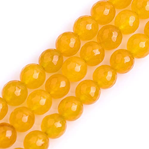 Gem-Inside 10 mm facettierte gelbe Jade natürliche Edelsteine runde Halbedelsteine lose Perlen für Schmuckherstellung 38,1 cm Strang von GEM-INSIDE CREATE YOUR OWN FASHION