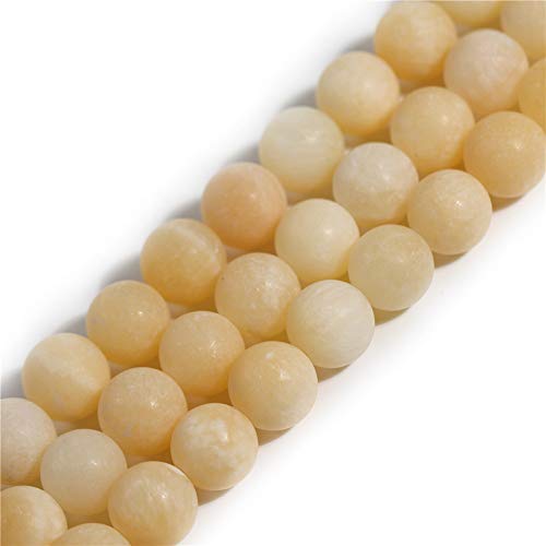 Gem Inside 10 mm gelbe Jade-Perlen, mattiert, unpoliert, Halbedelstein, runde Perlen für Schmuckherstellung, Bastelbedarf, 38,1 cm von GEM-INSIDE CREATE YOUR OWN FASHION