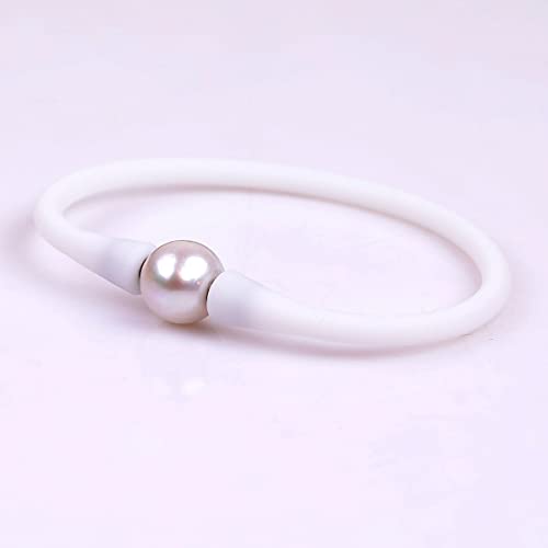 Gem-Inside 11 mm echte Perle Brautjungfer Weiß Stimmungsvolles Silikon Gummi Stretch Süßwasser-Zuchtperlen Schmuck Armbänder für Frauen 17,8 cm Gem-Inside 11 mm echte Perle Brautjungfer Weiß Stimmungsvolles Silikon Gummi Stretch Süßwasser-Zuchtperlen Schmuck Armbänder für Frauen 17,8 cm von GEM-INSIDE CREATE YOUR OWN FASHION