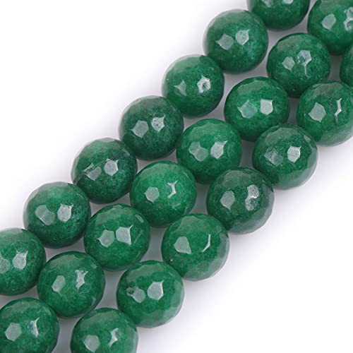 Gem-Inside 12 mm grüne Jade natürlicher Edelstein facettiert runde Halbedelsteine lose Perlen für Schmuckherstellung 38,1 cm Strang von GEM-INSIDE CREATE YOUR OWN FASHION